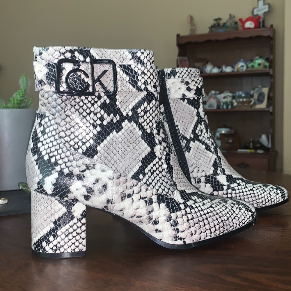 Calvin Klein snake booties